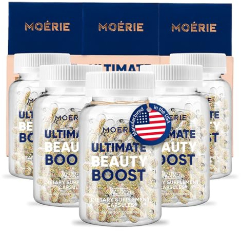 Moerie Ultimate Hair Growth Supplements for Women & Men - Hair, Skin, Nails Vitamins with Biotin & Minerals - for Thicker, Fuller Hair & Hair Loss Treatment - 360 Capsules