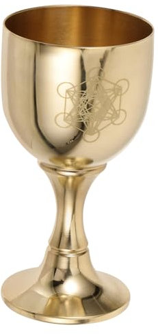 Zerodeko Santo Grial De La Triple Copa Cristiana Copa De Vino De Copa De Ofrenda Copa Cáliz Copa De Adoración Cáliz Pentagrama Cáliz De Oro Copa Sagrada Latón Multifunción Taza De Agua