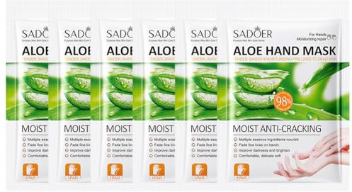 LICHENGTAI Masques pour Les Mains, Masques à L'aloe Vera, Masques à La Lavande, Masque Hydratant pour Tous Les Types de Peau, Masque à Main pour Sèches Vieillissantes et Gercées