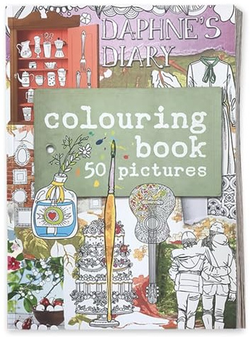 Daphnes dagbok målarbok I | 50 sidor med de 100 vackraste designerna | Scrap booking Supples kit, estetisk anteckningsbok och självvårdande dagbok för kvinnor