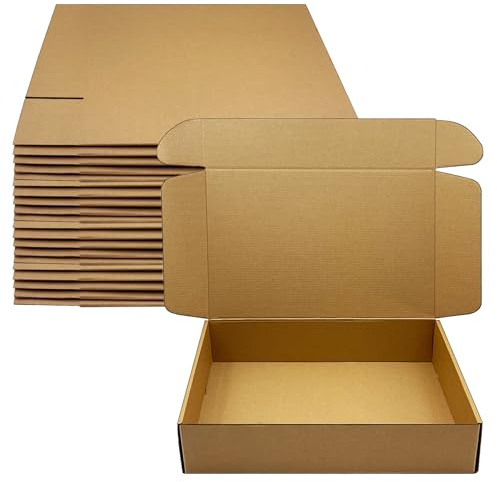 14 x9 x 3 inch Shipping Boxes Set of 20， Brown Corrugated Cardboard Box Mailer Boxes for Packaging Small Business Shipping，Mailing Boxes Bulk for Birthday Wedding Party Book Literature Gift Giving