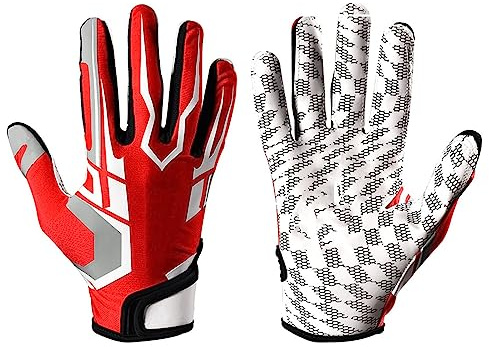 Beufee Guantes de bateo de béisbol, Guante de Alta Agarre de Guantes Deportivos Protectores de fútbol Americano de Guante de fútbol Americano para jóvenes para jóvenes y Adultos (L)