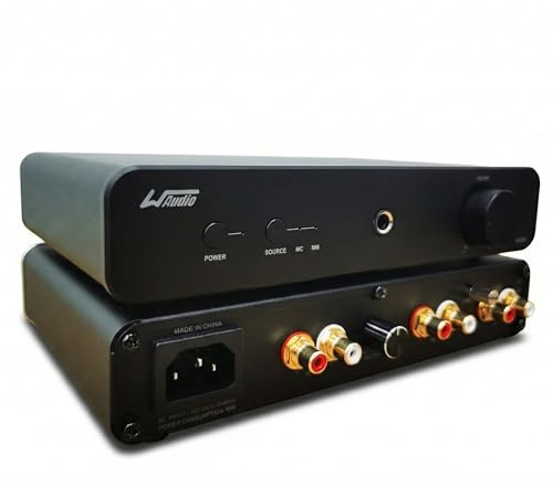 WAudio Phono-Vorverstärker für Plattenspieler MM/MC mit Kopfhörer-Verstärker, Lautstärkeregler und Balance-Regler – Hi-Fi-Vinyl-Schallplattenspieler-Vorverstärker, geräuscharmer RIAA-Equalizer
