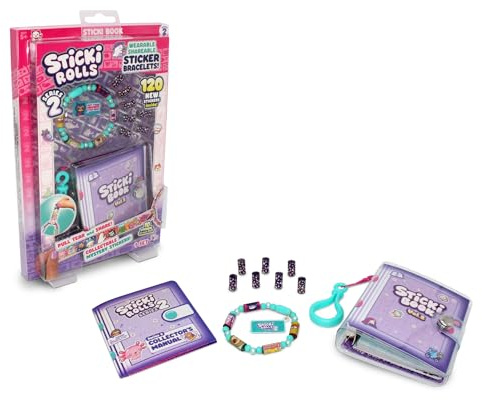 SkyCastle - Sticki Rolls Series 2: Armband med bok för klistermärken | Armband med etiketter för flickor från 5 år