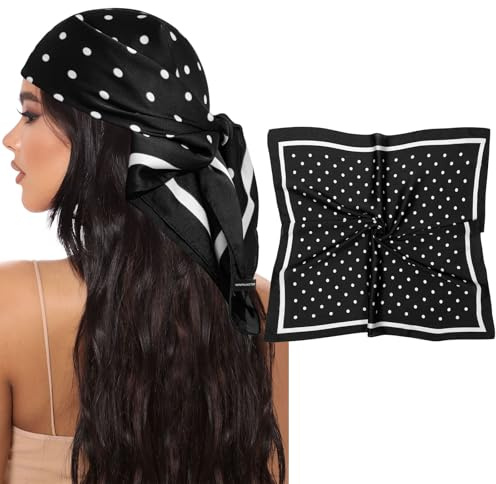 SECRET AROMA Pañuelo cuadrado de satén para la cabeza para mujer, bandanas de moda, diademas, bufandas de seda, tocados bohemios