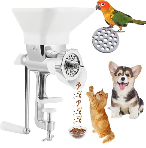 Djurfodergranulator, Manuell Foderpelletsmaskin, Pelleteringsmaskin For Husdjursbete, Pelletkvarn, Olika Valfria 1,5-8 Mm Rostfria Formar, For Bearbetning Av Fågel, Katt, Hund Och(8mm)