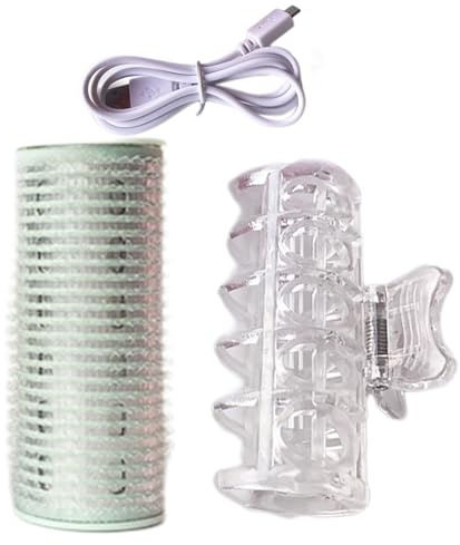 de curling USB - rizador recargable, herramienta cabello térmico | Rodillo inalámbrico compacto con control calor, rizado rápido para ondas calidad salón, perfecto uso en el hogar,