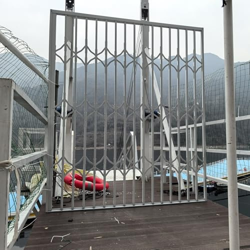 UrbanUp Inferriate per Finestre Grande Balaustra di Sicurezza a Scomparsa per Porta Esterna, Barra di Sicurezza Push-Pull 160x230 Cm/120x200 Cm, Uscita a Sgancio Rapido(W120xH230cm/48x90in)