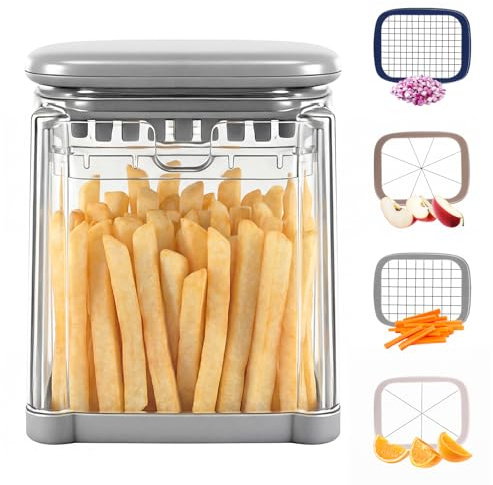 Staranry 4 in 1 Mandolina per Verdure, Taglia Affetta Verdure Multifunzione con 4 Lame in Acciaio Inox, Taglia Patate a Bastoncino, Taglia Verdures Mandolina per Patata e Cetriolo, Cipolla, Carota