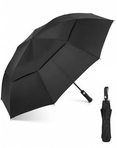 Lorrrtta 54 Large Golf Umbrella Windproof and Rainproof, Sun Umbrell Auto Open Double Canopy Design, Portable Folding Umbrella with Superior Sun & Rain Protection for 2-3 People