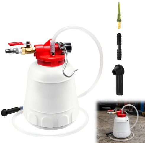 Lifegogo BCftungsger - Kit de cambio de freno para motocicleta, 1 L, dispositivo de purga de frenos, bomba de vacío, dispositivo de cambio de líquido de frenos con 4 adaptadores para coche