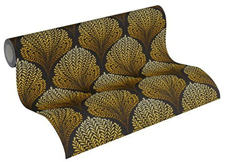 A.S. Création Vliestapete Palila Tapete elegant floral 10,05 m x 0,53 m braun gelb schwarz Made in Germany 363106 36310-6