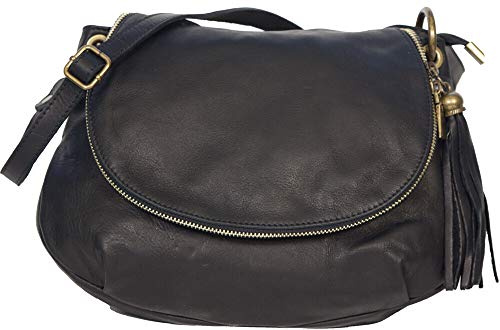 LucieElle Sac CUIR femme bandoulière Sac CUIR femmes porté épaule Sac Cuir Femme Souple Sac Cuir Femme Italien 'Silvana' Longueur 30 X Largeur 6 X Hauteur 22
