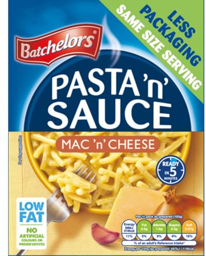 Batchelors Pasta 'n' Sauce, Mac 'n' Cheese Flavour Instant Snack, 99 g Packet (Pack of 1)