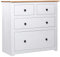vidaXL Panama-Kiefer Sideboard mit 4 Schubladen Kommode Anrichte Mehrzweckschrank Beistellschrank Schrank Flurschrank Weiß 80x40x83cm
