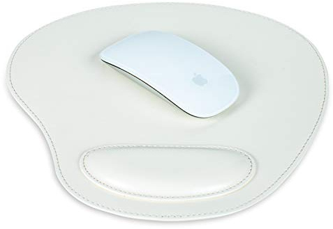 LONDO Leather Mouse Pad with Wrist Rest - Ergonomic Design, Smooth Surface & Non-Slip Base - Compatible with all Mice - 25x24cm