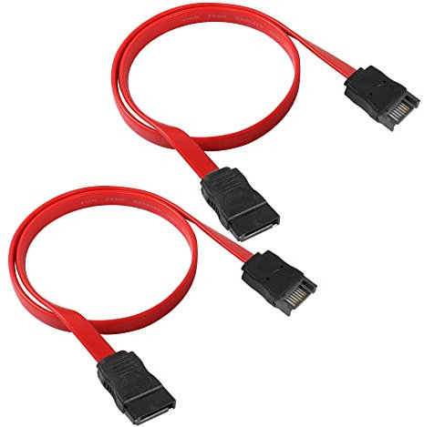 MEIRIYFA 2x SATA-Verlängerungskabel, 7-polig, 50 cm, Rot, für interne und externe Festplatten, SSDs