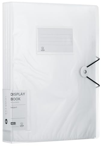 PATIKIL Carpeta de Archivador de 12.1 x 10.6, 1 Unidad, Libro de Presentación con 80 Bolsillos y Fundas de Plástico Transparente para Documentos y Obras de Arte