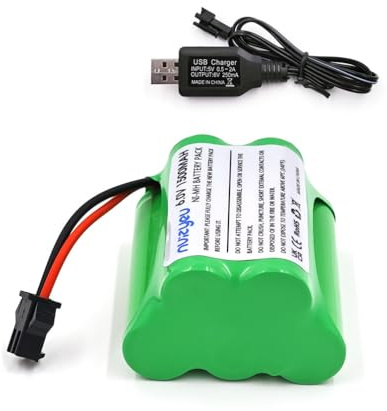 nvizyeu 6v Batterie, 1500mah wiederaufladbare 6v nimh akku, passend für rc Auto, solarlicht, kommt mit batterieladegerät