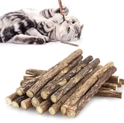 SeaMorn 30 Stück katzenminze Sticks für Katzen, matatabi Stick Katzen Sticks, Matatabi-Kausticks als Katzenspielzeug, kauholz Katze Catnip Sticks
