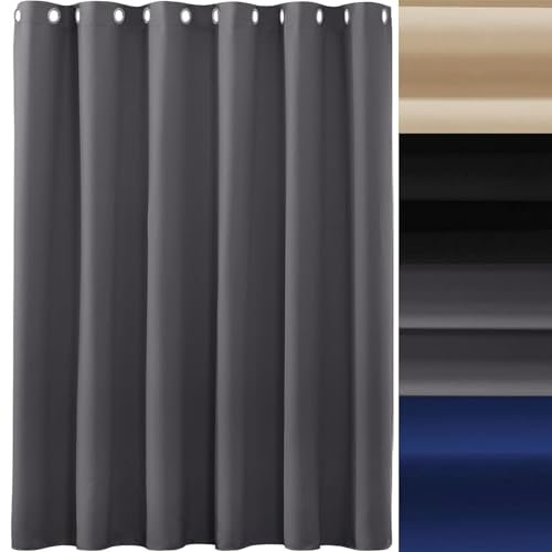 AMZYU Vorhang Verdunkelung 1 Stück, 95 x 250 cm Modern Und Langlebig, Lärmschutz Schlafzimmer Dicke Thermogardine, Raumteiler Waschbar Größe Und Farbe Wählbar, Dunkelgrau