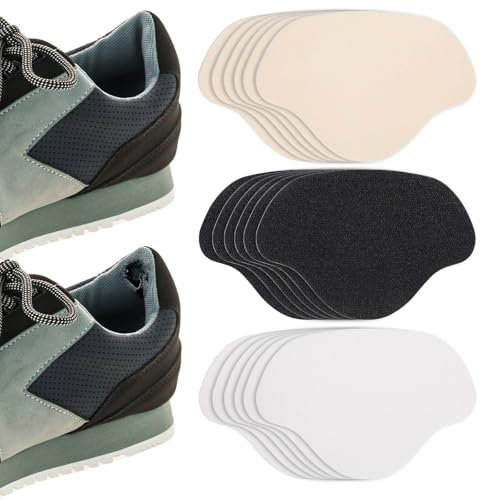 COMNICO Shoe Heel Repair, 18Pcs Sneaker Toe/Heel Prevention Repair Wear Self-Adhesive Shoe Repair Shoe Hole Toeburst Patch Heel Hole Patch for Back of Sports Shoes Leather Shoes and High Heels