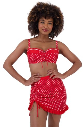 Joe Browns Women's Fashion Retro Polka Dot Wired Bikini Top, Red, UK 10