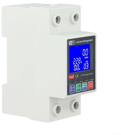 Smart Meter for Tuya WiFi, 63A 230V AC, LED Backlight, Reliable Circuit Protection and Remote Management Features