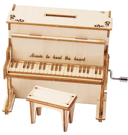 Casse-Tête Adultes 3D, Kit Modèle De Puzzle en Bois Boîte À Musique Piano, Kit Construction Loisir Créatif pour Salon Chambre Déco Maison