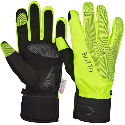 ROTTO Guanti Invernali Uomo Donna Impermeabile Isolato 3M Thinsulate Termico per Ciclismo Sci Escursionismo Corsa Bici