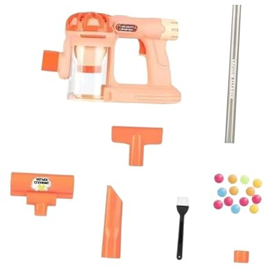 Mqiklt Aspirapolvere Giocattolo per Bambini Gioco di Ruolo Domestico Strumento Educativo per Pulire Realistico Funzionante a Batteria Adatto per Insegnare La, Orangina
