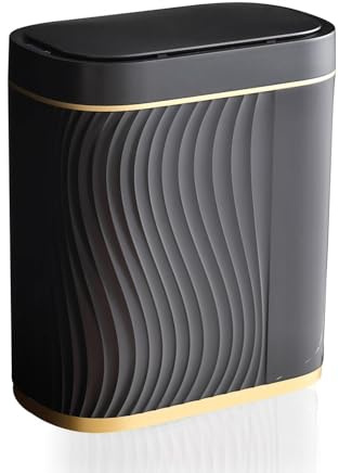 sapisecret Pattumiera Automatica con Sensore 8 L - Cestino Elettrico con Coperchio per Cucina e Bagno - Impermeabile / Anti-odore per Ufficio, WC - Pattumiera Nera Silenziosa (Nero)