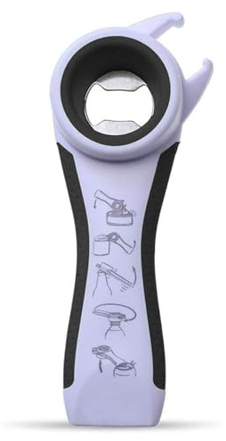 OYSIR 5 in 1 Lids off Jar Opener, Bottle Opener, Ideal For Women, Kids, Seniors - for Multipurpose Kitchen Tool, Easy open. White