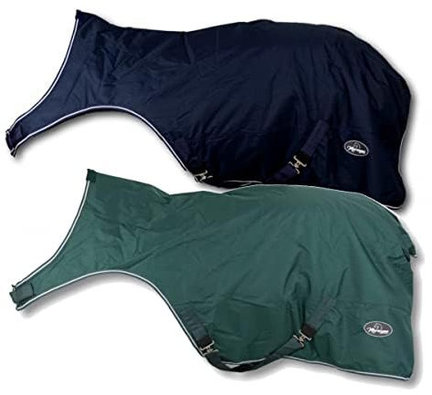 Marengos - Führanlagendecke Comfort | Führmaschinendecke mit Fleece-Innenfutter | Longierdecke mit Kreuzgurten | wasserdicht & atmungsaktiv | Pferdedecke in Marine 155 cm & 100g/m² Füllung