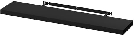 WOLTU Mensola da Muro Rettangolare Scaffale Libreria a Parete Decorazione per Cameretta Ufficio Porta CD/Dvd in Legno Nero 110cm RG9316sz