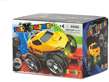Smoby - FleXtreme - Voiture de Course Jaune - Effets Lumineux - Carrosserie Clipsable et Interchangeable - Piles Incluses - A Partir de 4 Ans