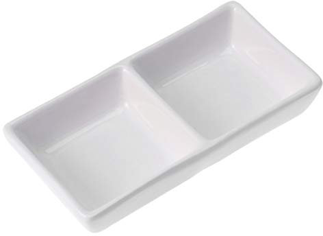 Bandeja de cerámica para servir aperitivos, plato para servir platos de 2 compartimentos, tarro de condimento, bandeja de porcelana para aperitivos, plato de joyería para vacaciones, galletas,