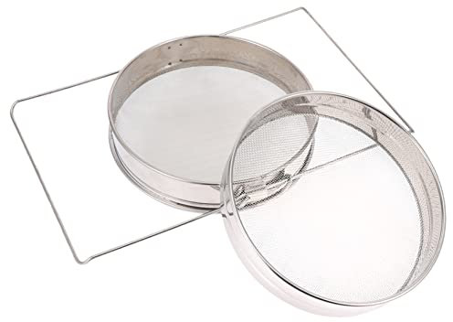 FUNOMOCYA 1stück Edelstahl Honigsieb Doppelschicht Filter Für Imkerbedarf Und Leicht Zu Reinigen Für Honigernte Verarbeitung Praktische Ausrüstung Für Bienenliebhaber