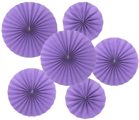 PATIKIL 20 cm/30 cm/40 cm pappersfläktar hängande dekoration, 12 i 1 set rund bikakestruktur fans med pärla för födelsedag bröllop examen evenemang fest, lila
