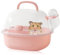 Transportbox Hamster mit Wasserflasche, 20x18x19cm Tragbare Transportbox Kleintiere Transportkäfig mit Lüftungsschlitze Reisebox Tragekäfig für Rennmäuse, Mäuse, Zwerghamster