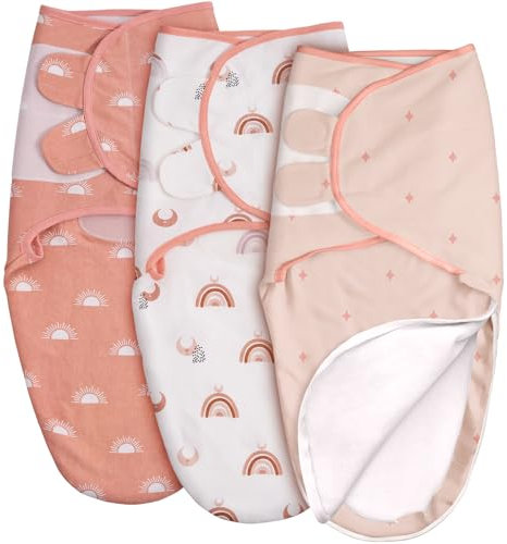 GLLQUEN BABY Pucksack Baby 0-3 Monate mit Reißverschluss,100% Bio-Baumwolle Baby Schlafsäcke für Neugeborene,Oeko-tex100 Schlafsack für Kleinkinder,Unisex 3er Pack Wickel