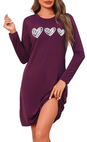 Marvmys Women Soft Nighties Women's Nightdress | Short Sleeve Nightshirt Luxury Soft Touch Nightgown V-Neck Sleepwear Summer Sleepshirts