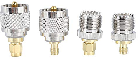 POENVFPO 4 Pack SMA Till UHF-adapter, Anslutning SO239 PL259 Till SMA Manlig Kvinnlig RF-koaxialadapter för Trådlös LAN Wi-Fi-radio