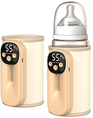Calentador de biberones portátil para bebé, batería de 8000 mAh, calentador de leche para bebé de viaje, con memoria de temperatura, luz nocturna, botella de leche para leche materna, papilla de bebé