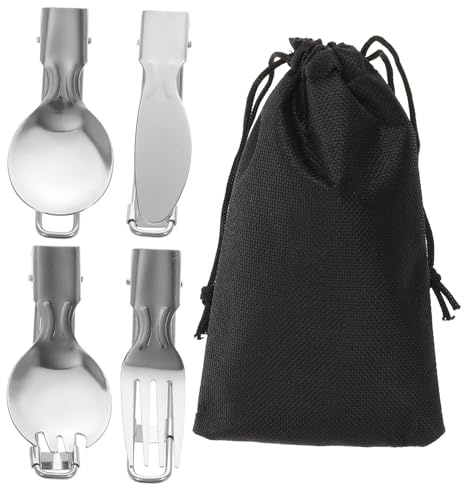 Hemobllo Couverts Pliants Pour Pique Et Camping Ustensiles De Voyage Avec Pochette De Rangement Couverts De Camping Légers Et Pratiques