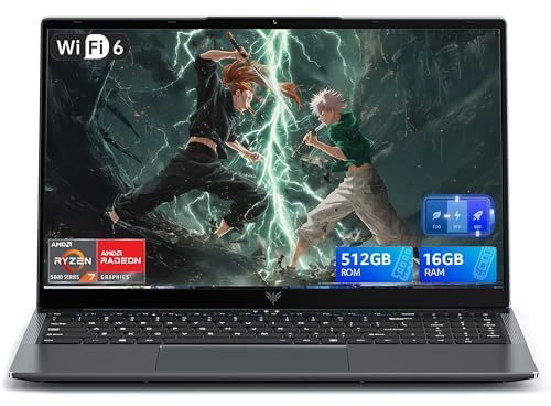 ACEMAGIC Ordenador Portátil Procesador Ryzen 7 5700U Hasta 4,3 GHz, 8 Núcleos 16 Hilos, 16GB DDR4 512GB SSD Expansión 2TB, 15,6 Pulgadas Portatil FHD, WIFI 6, BT5.2, HDMI, Type-C, USB 3.2, Laptop Gris