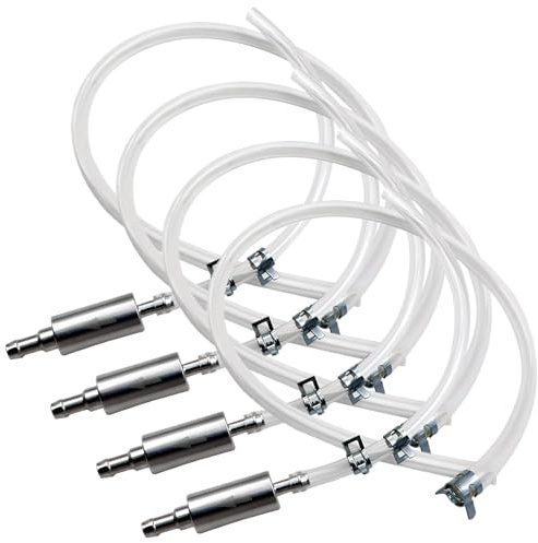 HEUIOP 4 Set Brake Bleeding Kit, Brake Fluid Bleeder Kit, One Way Valve Clutch Bleed Tube for Car Motorbike