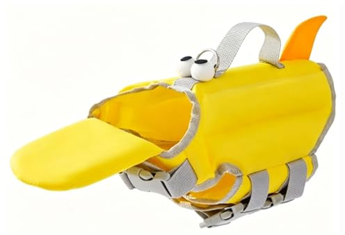 Smandy Hundflytväst, Flytvästar Säker Hundbadväst Söt Flytväst för Hundar för Valp Sommarpool Strandbåtsjö Hundflytväst, 27 Till 32 Tum Oxford Tyg Söt Husdjur Flytande (Design med stora ögon)