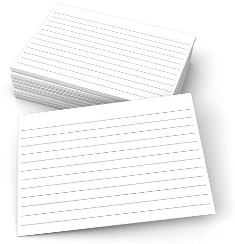 321Done Ruled Index Cards - Made in USA - Large 4x6 (Set of 50), College-Ruled Lined Notecards Double-Sided, Thick Heavy Duty Cardstock, Simple Note Cards with Lines, White