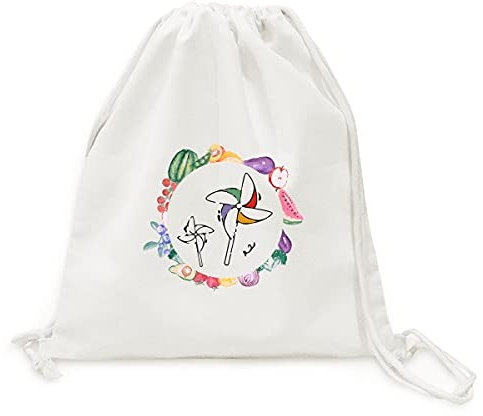 Beauty Gift moulin à vent vent illustration schéma météorologique Sac en tissu pliable à sangle pour fruits et légumes